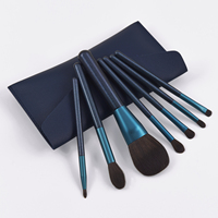 Ensemble de 7 pinceaux de maquillage pour les yeux professionnels à poils synthétiques et manche en bois, avec logo personnalisé et faible MOQ