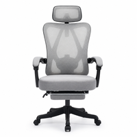 Chaise ergonomique en tissu maillé avec support lombaire, chaise de bureau pour ordinateur, chaise de jeu, réglable en hauteur pour de longues heures