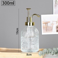 Bouteille d'emballage individuel en verre transparent de haute qualité de 350 ml et 300 ml, avec étiquette personnalisable, pour désinfectant pour les mains et liquide de bain