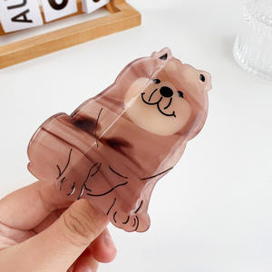 Horquilla de Clip de garra de León de pino <span class=keywords><strong>Shiba</strong></span> <span class=keywords><strong>Inu</strong></span> de 5cm, accesorios creativos para el cabello para niños, horquillas de acetato de animales de dibujos animados divertidos - Product Image 4