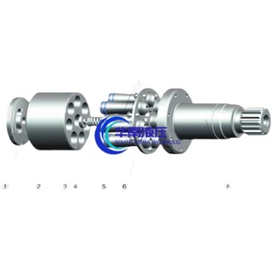 Pièces de pompe à pistons axiaux Parker : Bloc-cylindres, Plaquette de distribution, Plaquette de retour, Rotule, Arbre, Composants de pompe hydraulique - Product Image 3