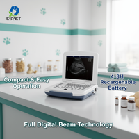 EURVET Scanner à ultrasons numérique portable haute performance pour animaux de compagnie (chien/chat/lapin), certifié CE, noir et blanc