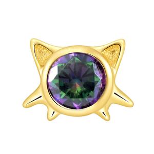 <b>Piercing</b> Stories 14k Solid Gold Cat Shaped Threadless Tops <b>Piercing</b> <b>Jewelry</b> - Product Image 3