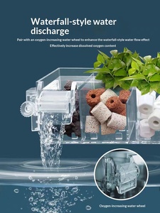 Filtre pour aquarium en plastique Jeneca, économie d'énergie, <span class=keywords><strong>filtration</strong></span> d'oxygène ultra silencieuse, 500L/H, boîte, niveau d'eau bas, montage mural - Product Image 4