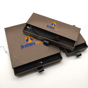 Biodegradable Cardboard Jewelry Drawer <b>Box</b> with Custom Design for Necklace Packaging - Product Image 1