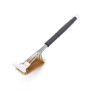 Brosse à barbecue en acier inoxydable avec poils en fil métallique et manche en silicone, outil de nettoyage de barbecue robuste de 44 cm pour la cuisson et la pâtisserie - Product Image 5