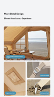 Tente de camping gonflable portable, installation facile, imperméable 3000MM, résistante au vent, tente cabane quatre saisons en Oxford avec fenêtre