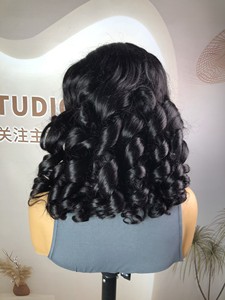 Pelucas de <span class=keywords><strong>Cabello</strong></span> Humano Remy Vietnamita Rizado y Voluminoso de Doble Trama, Densidad 300, con Frente de Encaje Transparente, Largas - Product Image 6