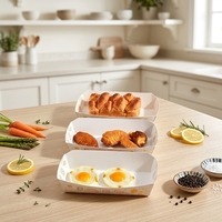 Plateau de service pour pizza en papier kraft épais imprimé avec logo personnalisé, conteneur pour la restauration rapide, plateau à emporter, assiettes recyclables