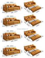 Canapé-lit multifonctionnel à vente chaude, intelligent, à double usage, avec rangement, musique, lumière LED, port USB, canapé-lit convertible