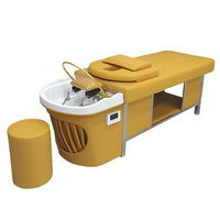 Thai Shampooing Massage Lit Tête Spa Cascade Cheveux Lavage Salon Shampooing Lit Jaune