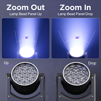 Projecteurs à tête mobile LED UKING 19X15W RGBW avec zoom pour DJ, discothèque, banquet, fête, scène