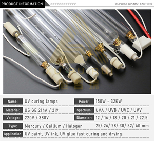 Lámpara de Haluro Metálico UV para Secado de Revestimientos de Cuero, Vida Útil de 1000 Horas - Product Image 4
