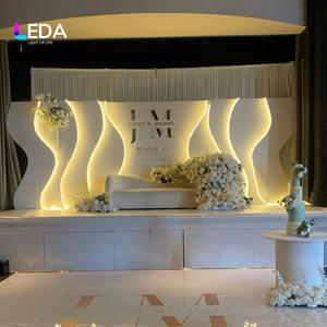 LEDA Custom Modern White Acrylic Arch <b>Standing</b> <b>Backdrop</b> PVC Acrylic <b>Wedding</b> <b>Backdrop</b> for <b>Wedding</b> Party Celebration - Product Image 1