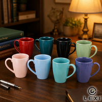 Tasse à café de style nordique, couleur unie, 500 ml, ensemble de tasses en céramique brillante, logo personnalisé, résistant à la chaleur, cadeaux d'affaires