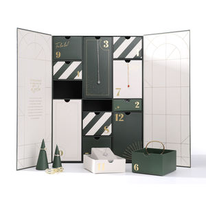 กล่องเก็บเครื่องประดับกระดาษพรีเมียม พร้อมปฏิทิน แสดงวันที่อเนกประสงค์ บุด้วยกำมะหยี่ ขนาดสั่งทำได้ สำหรับบรรจุภัณฑ์ของขวัญแบรนด์ - Product Image 1