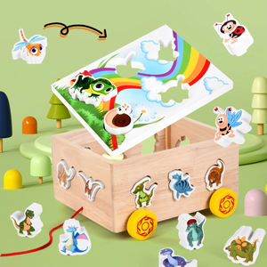 Деревянная развивающая игрушка-головоломка Elisyia: «Рыбалка» и «Ловля червей» с фруктовым дизайном для детей 2-13 лет - Product Image 2