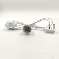 Cordon d'alimentation britannique 3 broches avec variateur 301, prise E27, support de lampe à dents pleines, adaptateur de douille d'ampoule