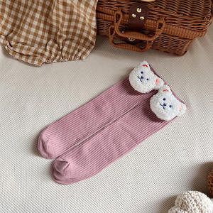2022ins chaussettes pour enfants avec ours de dessin animé, sans talons, au-dessus du genou, bas moyen pour bébé - Product Image 6