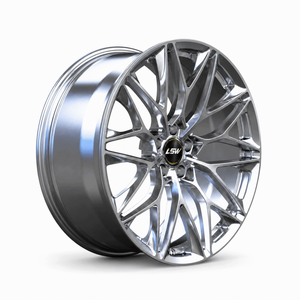 LS8065 Multi <b>Spoke</b> Alloy <b>Wheel</b> 5.5x17 ET40 PCD114.3 Polished One Piece Cast for Passenger Car Retrofit - Product Image 1
