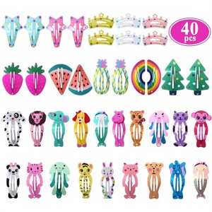 100 pièces mignon couleur bonbon épingles à cheveux <span class=keywords><strong>cadeau</strong></span> <span class=keywords><strong>de</strong></span> fête d'anniversaire Barrettes en métal Snap pinces à cheveux <span class=keywords><strong>pour</strong></span> filles enfants adolescents femmes - Product Image 1
