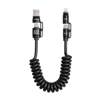 Kabel Data Pengisian Daya Ponsel 4-in-1 240W dengan Konektor USB-A + Type-C Pengisian Cepat Aromaterapi untuk IOS/Android