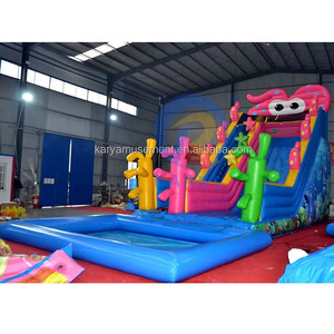 สไลเดอร์เป่าลมขนาดยักษ์สไลด์เป่าลมสไลด์ปลาหมึกแบบเป่าลมเชิงพาณิชย์พร้อมสระว่ายน้ำสำหรับเด็กรวมทั้งเครื่องเป่าลม - Product Image 1