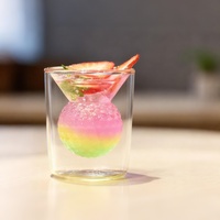 Tasse à thé en verre à double paroi en borosilicate fait à la main en forme de rugby whisky liqueur vodka balle de golf verre à bière football américain