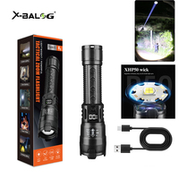 Lampe torche LED tactique portable, étanche IP44, zoom réglable, intensité variable, rechargeable, corps en ABS, pour camping, urgence, plongée