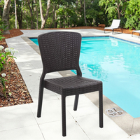 Chaise empilable en résine PP au design moderne, en plastique léger, en rotin, pour l'extérieur, le jardin, la plage, l'hôtel, la cuisine, le salon, les loisirs