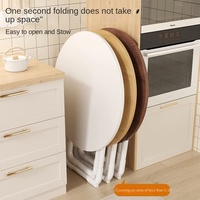 Runder Bambus-Klapptisch Einfaches Design Tragbarer Outdoor-Straßenstand-Esstisch für Haushalt und Vermietung