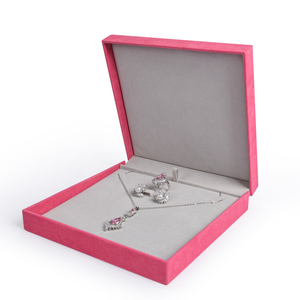 Custom Wholesale Luxury Velvet <b>Earring</b> Bracelet Necklace Ring Pink <b>Gift</b> Jewelry <b>Box</b> With Logo - Product Image 6