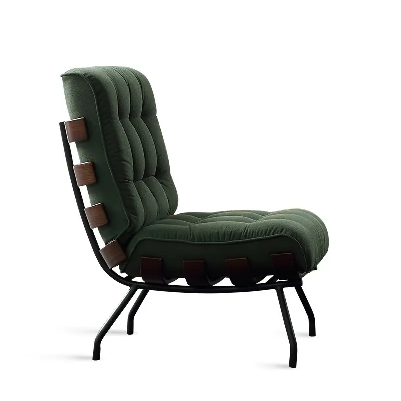 Hochwertige Wohnzimmer möbel, luxuriöse moderne Holz lehne Metall beine Stoff Lounge Chair