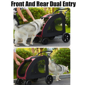 मध्यम छोटे कुत्ते और बिल्ली के लिए बड़ा स्थान 4 पहियों वाला बड़ा कुत्ता घुमक्कड़ मुड़ा हुआ बड़ा पालतू यात्रा घुमक्कड़ ट्रॉली - Product Image 3