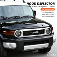 Pare-soleil avant à ajustement direct pour Toyota FJ Cruiser, en plastique PC noir brillant, protection de capot, déflecteur aérodynamique anti-pierres et insectes