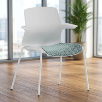 Chaise de conférence ergonomique empilable moderne avec accoudoirs fixes pour bureau, école, hôtel, hôpital, usage domestique ou professionnel