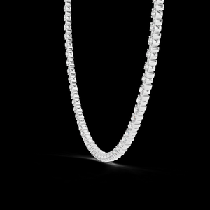 Silver Elegant Lab Grown Diamond <b>Choker</b> Necklace Link <b>Gold</b> Plated Timeless Sparkle Modern Luxury Design Wedding Party Perfect - Product Image 1