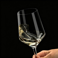 Ensemble de 4 verres à vin rouge, 15 oz, cristal, pied long, lavables au lave-vaisselle, élégants, verres à vin en cristal soufflé à la main, cadeau pour fête, rendez-vous, mariage