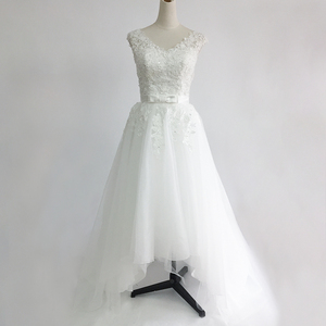 2020 abito da sposa donna Mariage in <span class=keywords><strong>Tulle</strong></span> da sposa <span class=keywords><strong>corto</strong></span> davanti e <span class=keywords><strong>lungo</strong></span> dietro <span class=keywords><strong>con</strong></span> paillettes bianco moda Vestido De Noiva - Product Image 3