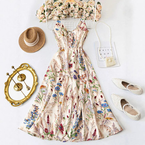 Abito casual da donna con stampa artistica, abito a canotta fluido e confortevole taglie forti per l'uso quotidiano - Product Image 2