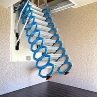 Escalier télescopique de grenier moderne en acier au carbone et alliage titane-magnésium, pliable automatiquement, 24V, 2 marches