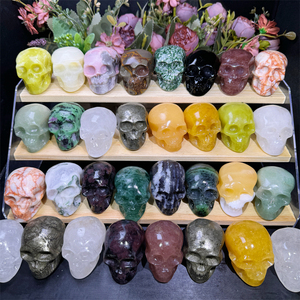 Calaveras mixtas de 2 pulgadas, venta al por mayor, calaveras de cristal naturales, calaveras de pirita para piedras curativas - Product Image 1