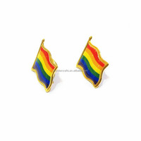 WD Épingle en émail époxy personnalisée de haute qualité Gay Rainbow Époxy Métal Drapeau Badge Pins Avec fermoir papillon