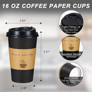 Gobelet en papier jetable isolé avec impression personnalisée, gobelet à café chaud et à thé pour café et restaurant - Product Image 5