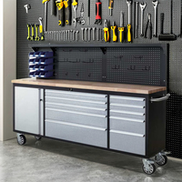 Armoire à outils roulante noire de 84 pouces OEM pour ateliers de mécanique avec roulettes robustes, 15 tiroirs et rangement en acier personnalisé