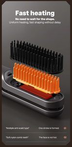 Plancha de Pelo 2 en 1 Inalámbrica, Peine y Plancha de Pelo con Dientes de Acero Inoxidable, Calor Ajustable, Alimentación por USB, Cepillo Rizador de Viaje - Product Image 6