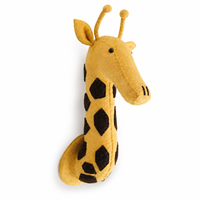 Juego de Decoración de Pared con Cabezas de Animales de Fieltro Hechas a Mano, Decoración Colgante 3D para Cuarto de Niños