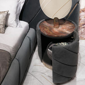 Роскошная кожаная кровать, спальные комплекты для отеля, односпальная кровать размера «Queen-Size», мебель для комнаты, современные деревянные кровати для дома - Product Image 3