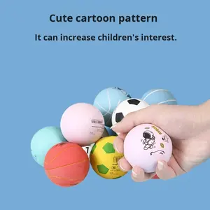 Ballon de basket élastique portatif pour enfants, 6 cm, en caoutchouc haute élasticité, résistant à l'usure et inodore, jouet spécifique pour la maternelle - Product Image 4