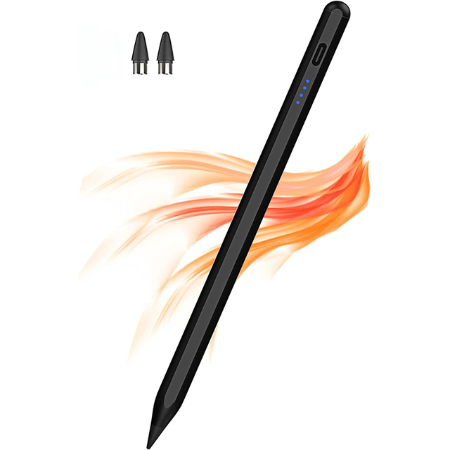 Universal Metal Active Capacitive Stylus Pen for Android Tablets Real-time Power Display Replaceable Nib Magnetic Attraction